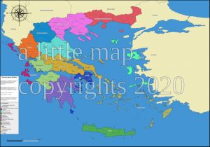 Πολιτικός χάρτης Ελλάδας — 50×30 cm